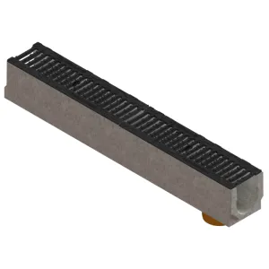 Kit rigola FB BASE LN100 Hext.125 gratar FONTA fante structural C250 iesire verticala DN110 1000x140x125 (04000092030311/125)