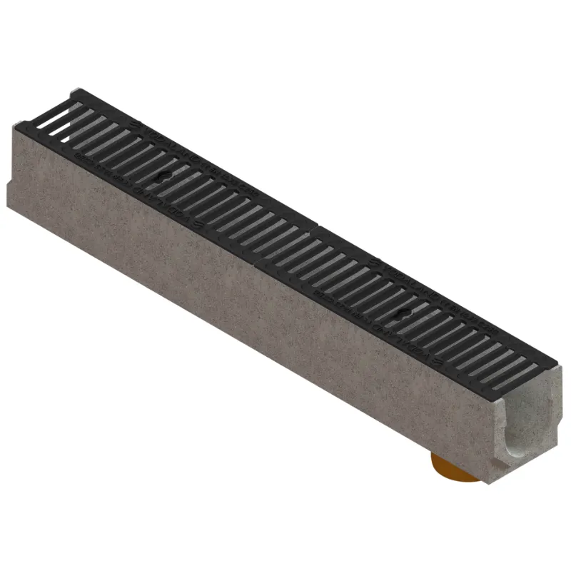 Kit rigola FB BASE LN100 Hext.125 gratar FONTA fante C250 iesire verticala DN110 1000x140x125 (0400009283031/125)