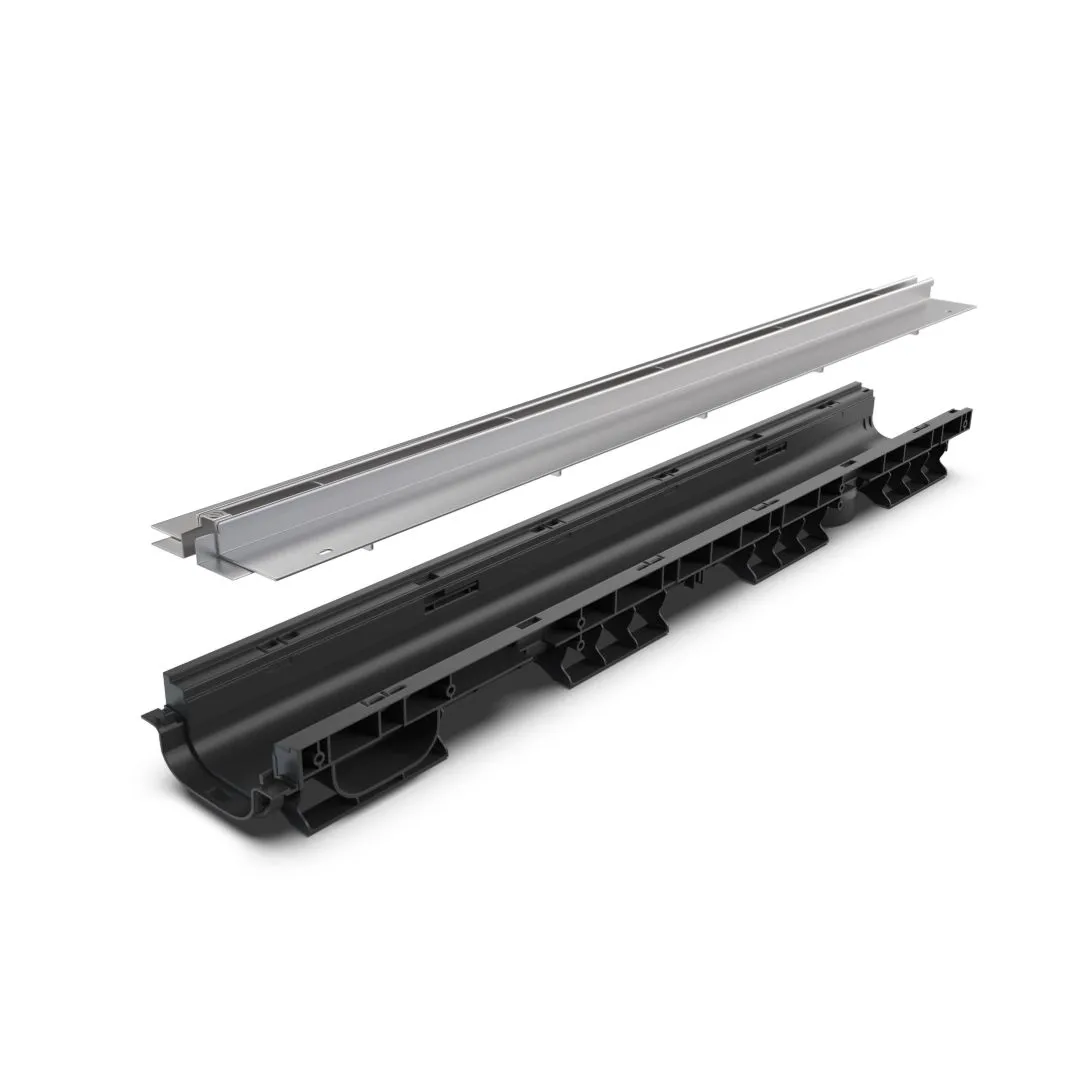 Kit rigola PP BASE LN100 Htot.105 gratar OZ tip Fanta T H25mm A15-C250 1000x156x105 (0800801T25)