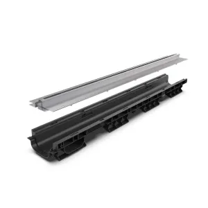 Kit rigola PP BASE LN100 Htot.105 gratar OZ tip Fanta T H25mm A15-C250 1000x156x105 (0800801T25)