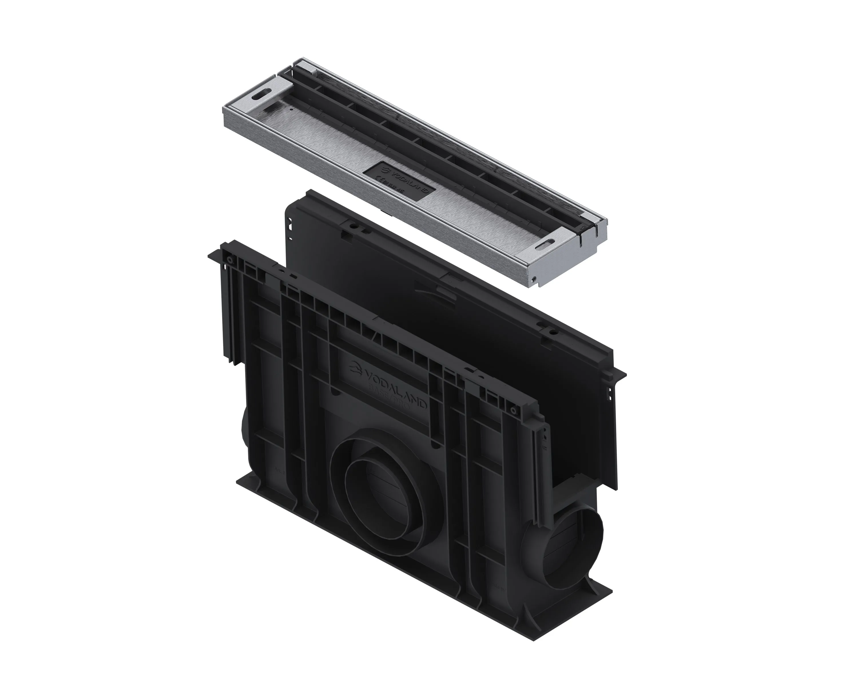 Kit camin colector PP BASE LN100 Htot.375 cu element de inspectie OZ tip fanta L H25 A15 500x160x375 (080801875L25)