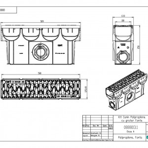 Kit Camin PP EASY 2/3 Inspectie cu gratar OZ A15 509x250x133 (0888011)
