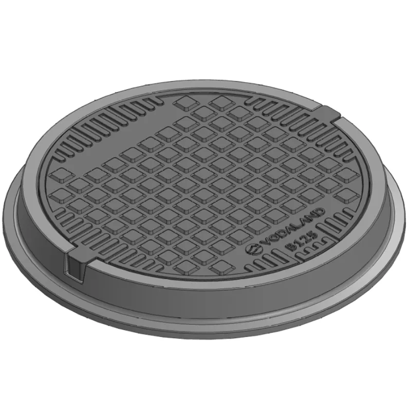 Capac POLIMER COMPOZIT URBAN Negru rotund D.770 PL.570 Hext.90 B125 (30298-40N)