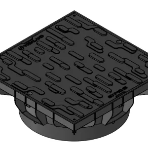 Kit capac PP BASE patrat 400x400 cu rama pentru teava DN315 A15 403x403x150 (33484-20)