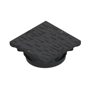 Kit capac PP BASE patrat cu surub 400x400 cu rama pentru teava DN315 A15 403x403x150 (33484.FB-20)