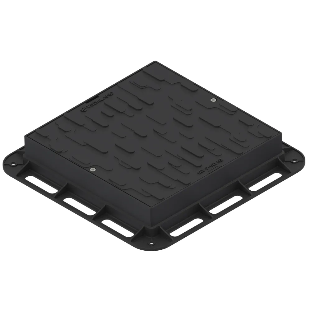 Capac PP URBAN Negru patrat necarosabil 500x500 PL.330x330 Hext.80 cu inchizator A15 (35485-20)