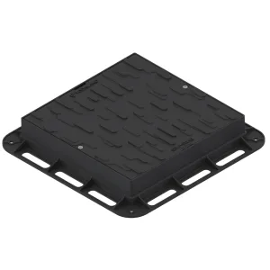 Capac PP URBAN Negru patrat necarosabil 500x500 PL.330x330 Hext.80 cu inchizator A15 (35485-20)
