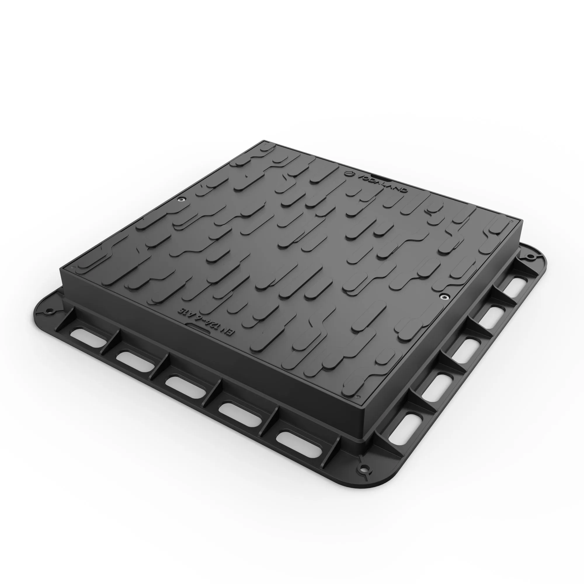 Capac PP URBAN Negru patrat necarosabil 600x600 PL.430x430 Hext.80 cu inchizator A15 (35486-20)