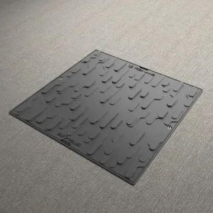 Capac PP URBAN Negru patrat necarosabil 600x600 PL.430x430 Hext.80 cu inchizator A15 (35486-20)