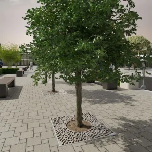 Gratar OZ TERRA patrat protectie copaci fixare ancore 800x800 Din.400 Hext.40 pietonal (917901-2)