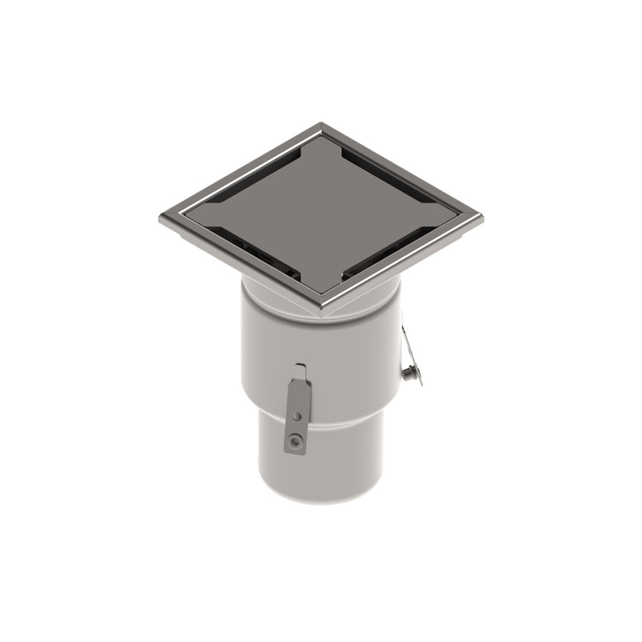 Sifon INOX STAINLESS 200x200 capac fante iesire verticala DN110 M125 200x200x182 (993111-3)