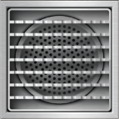 Sifon INOX STAINLESS 200x200 gratar grila anti-alunecare iesire verticala DN110 M125 200x200x182 (993114-2)