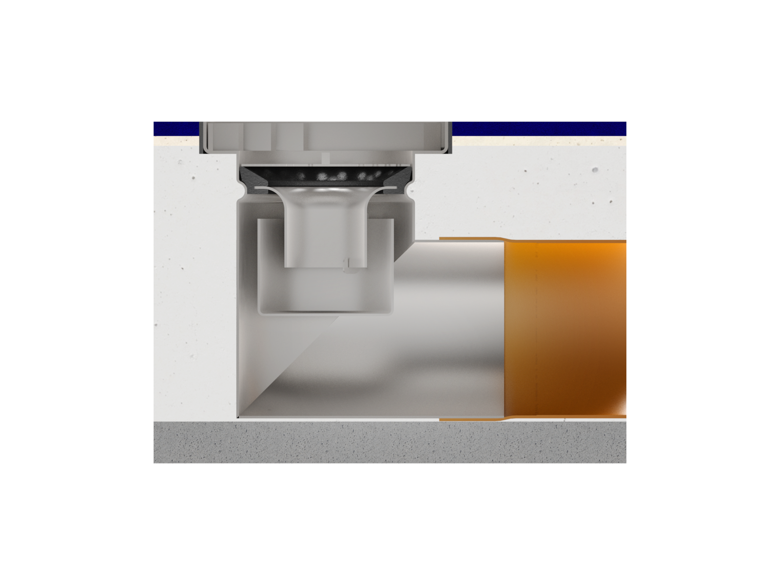 Sifon INOX STAINLESS 150x150 gratar grila anti-alunecare iesire orizontala DN110 M125 150x150x195 (993154-2)