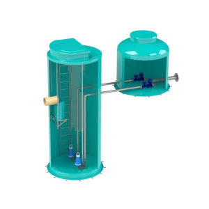 Model Camin statie de pompare si camin vane GRP PBase instalatie hidraulica pompe montaj in camera umeda (CSPCVV-Model-PS)