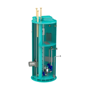 Model Camin statie de pompare GRP PBase instalatie hidraulica pompe montaj in camera uscata (CSPV-Model-PU)