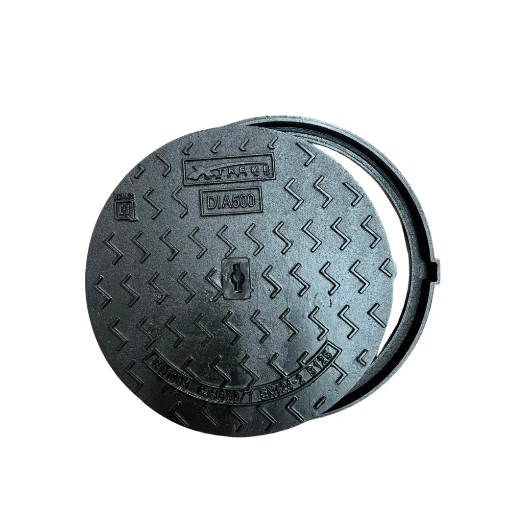 Capac FONTA URBAN rotund D.500 PL.420 Hext.35 cu inchizator B125 cu inscriptia DZ DIA500 (DZ B125 DIA500)