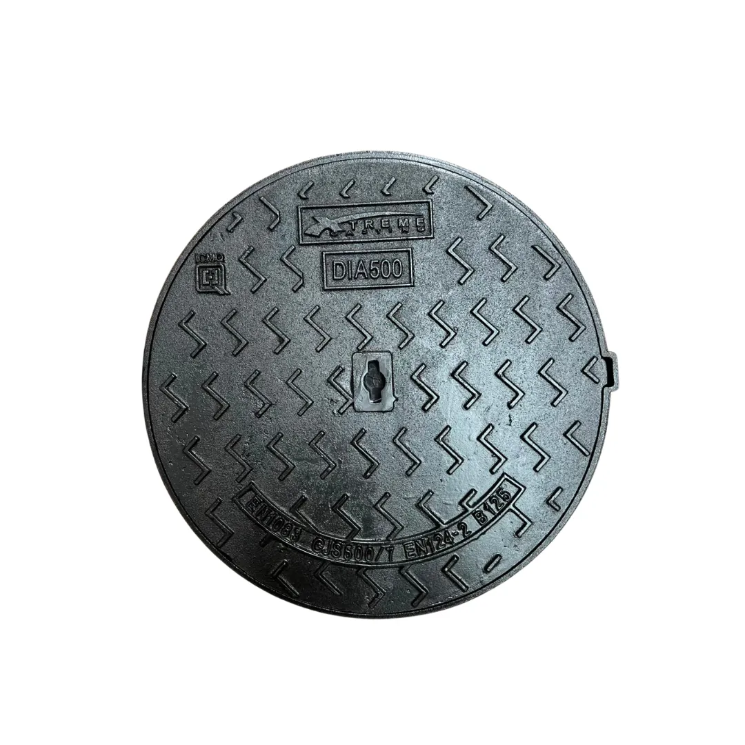 Capac FONTA URBAN rotund D.500 PL.420 Hext.35 cu inchizator B125 cu inscriptia DZ DIA500 (DZ B125 DIA500)