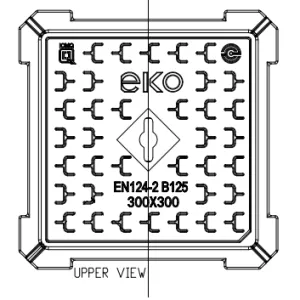 Capac FONTA URBAN patrat 290x290 PL.202x202 Hext.30 B125 (EKO3030B)