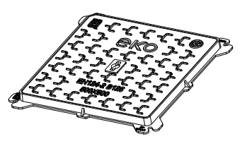 Capac FONTA URBAN patrat 490x490 PL.390x390 Hext.30 B125 (EKO5050B)